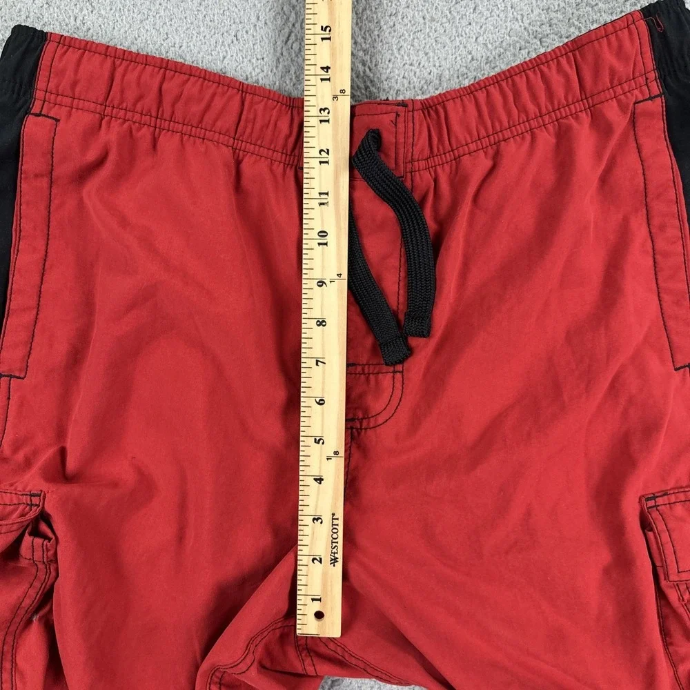 VTG Nike‎ Swim Trunks Board Shorts Men 2XL Red Black Embroidered Y2K 268944-648